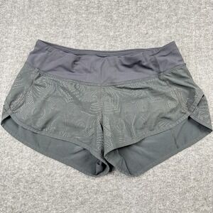 Lululemon Speed Up Shorts Womens 4 Black Reflective Run Active Lined Zip Pocket